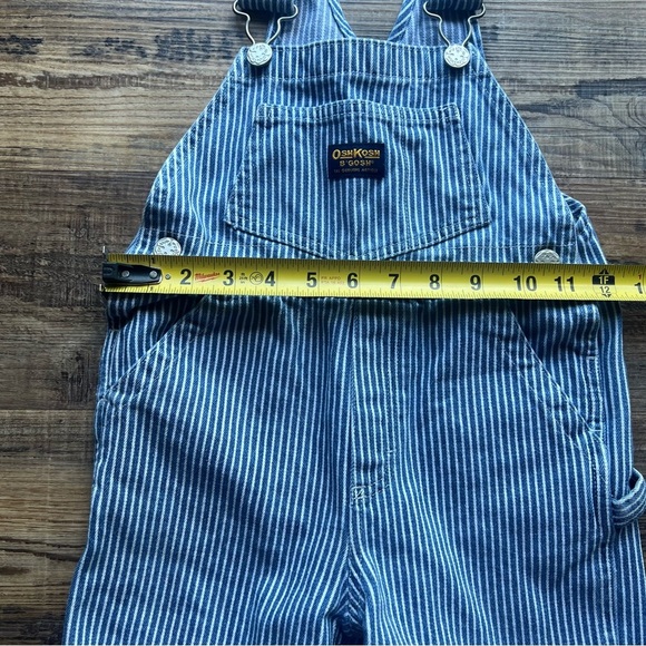 Oshkosh B’Gosh Vintage Baby Boy Blue and White Striped Shortalls Size 3t - Picture 3 of 7